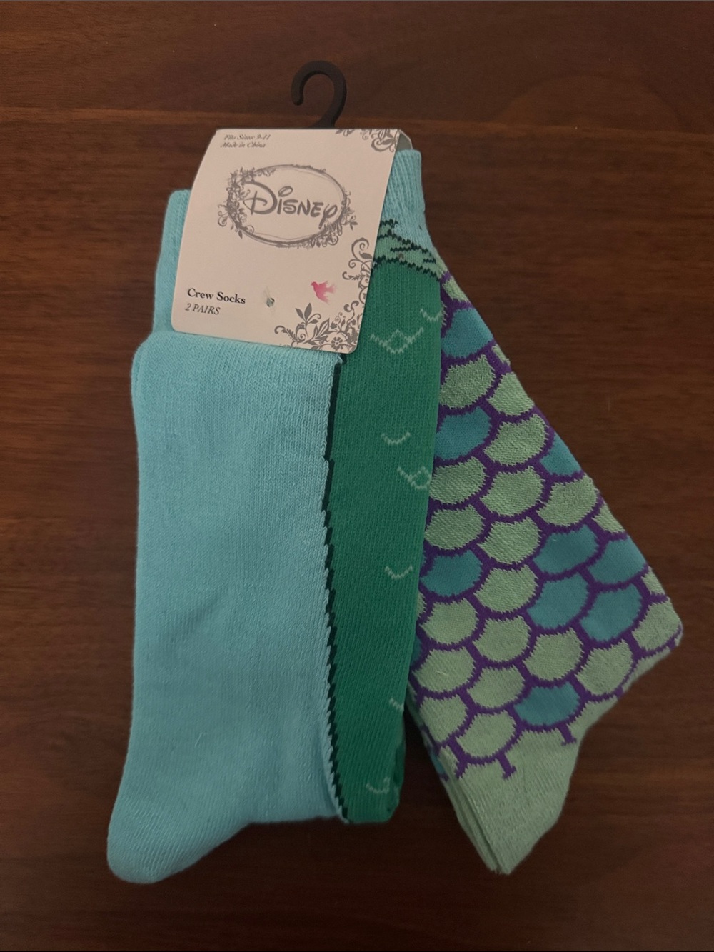 Disney Crew Socks - Little Mermaid (2 Pairs)